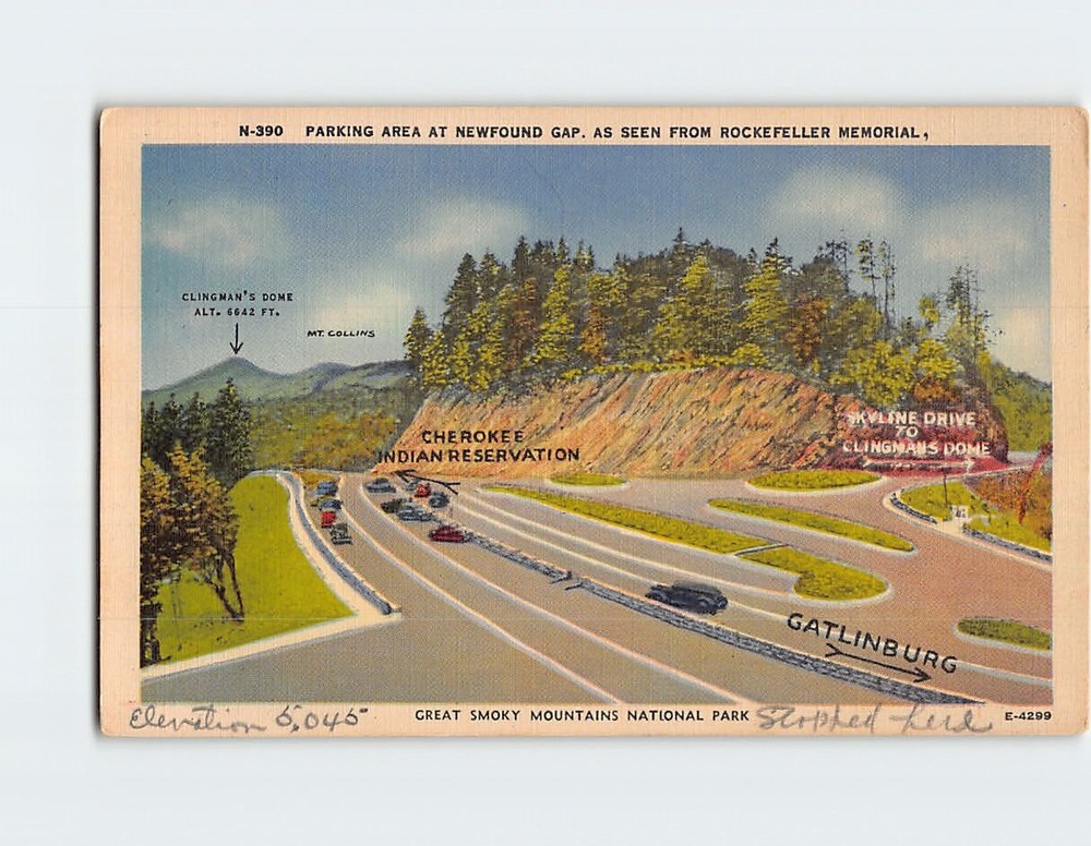 Postcard Parking Area at Newfound Gap Great Smoky Mountains National Park TN