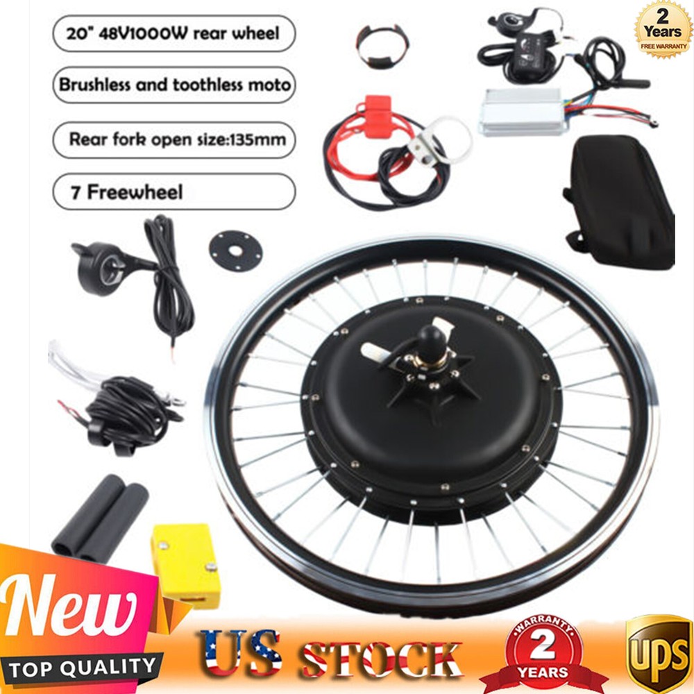 20 Inch 48V Rear Wheel Hub E-Bike Conversion Kit 1000W Electric Bicycle Motor