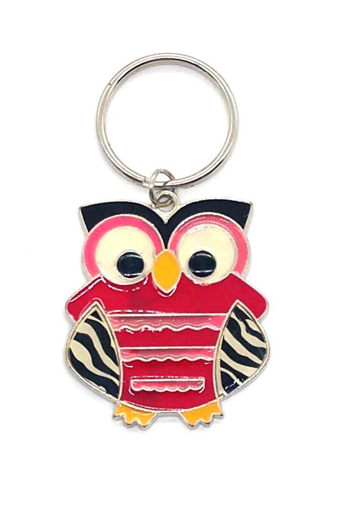 Vintage Colorful Owl Keyring Keychain #4