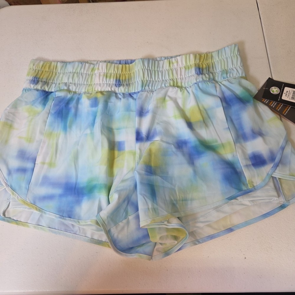 Avia Bike Liner Shorts Women’s Large 12-14 Blue Green Athletic Running Gym NWT