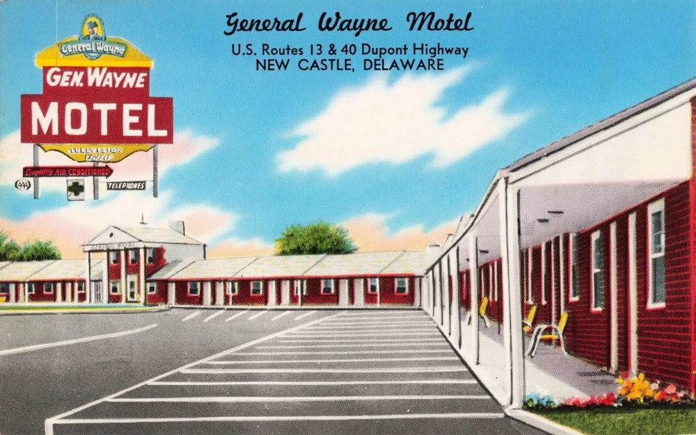 General Wayne Motel - New Castle Delaware DE - Postcard