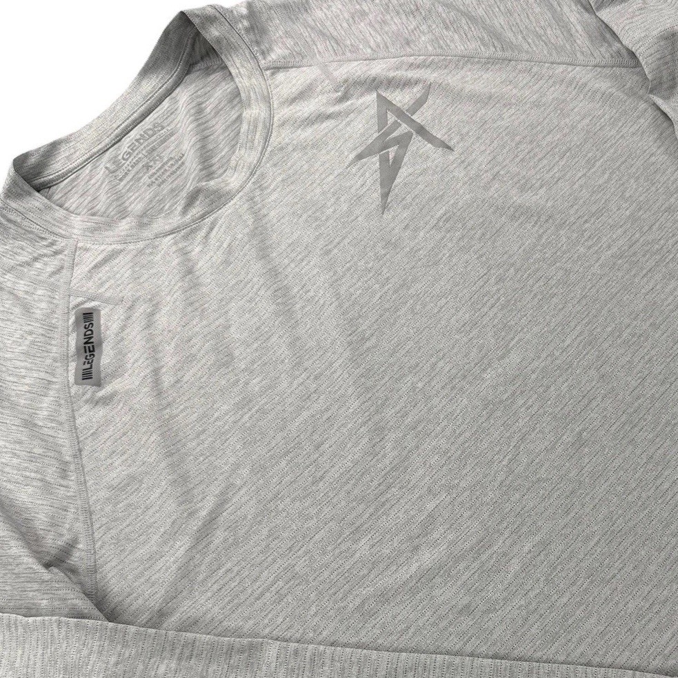 Legends Mens Enzo Long Sleeve T Shirt Size XXL Gray Curve Hem Sports Academy