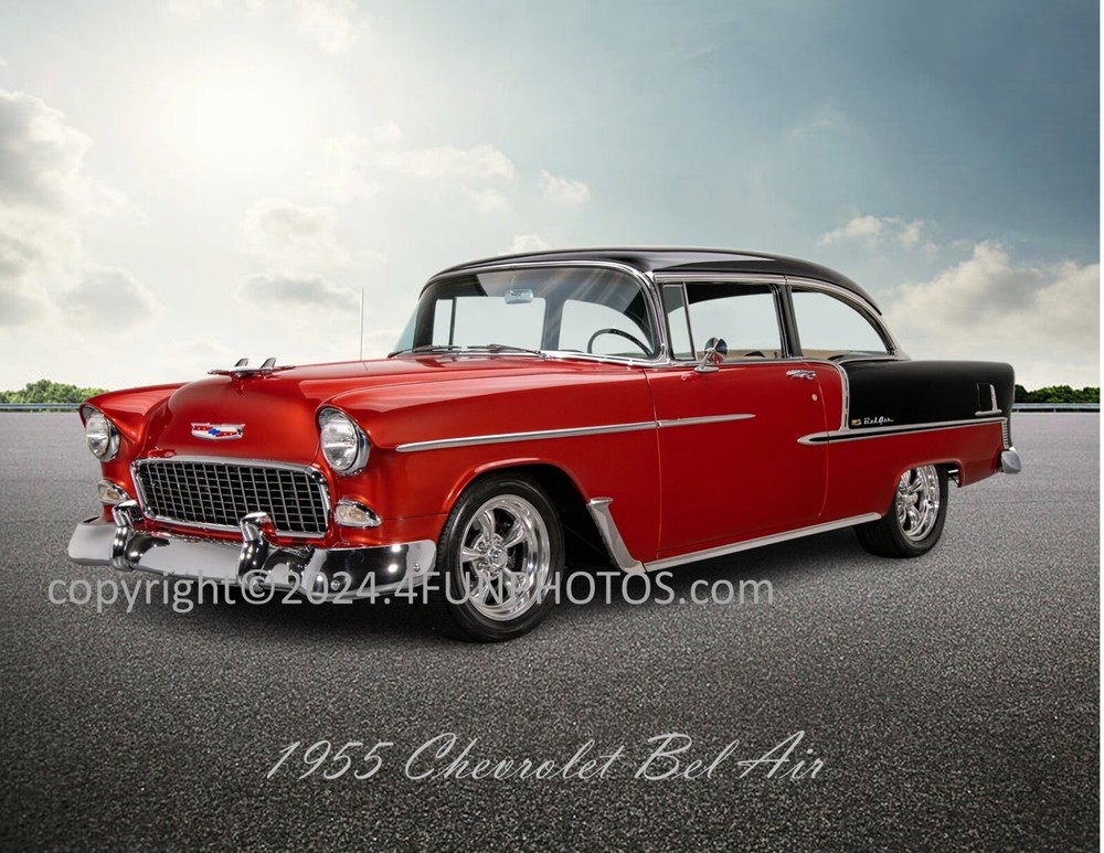 1955 Chevrolet Bel Air Muscle Car Hot Rod Man Cave 8.5