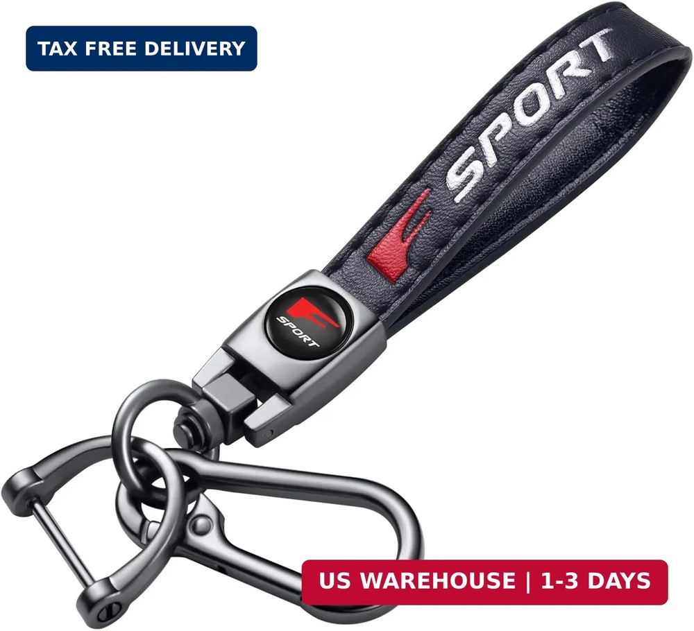 Genuine Leather Key Chain for Lexus F Sport Keychain KeyRing for Men and Woean A