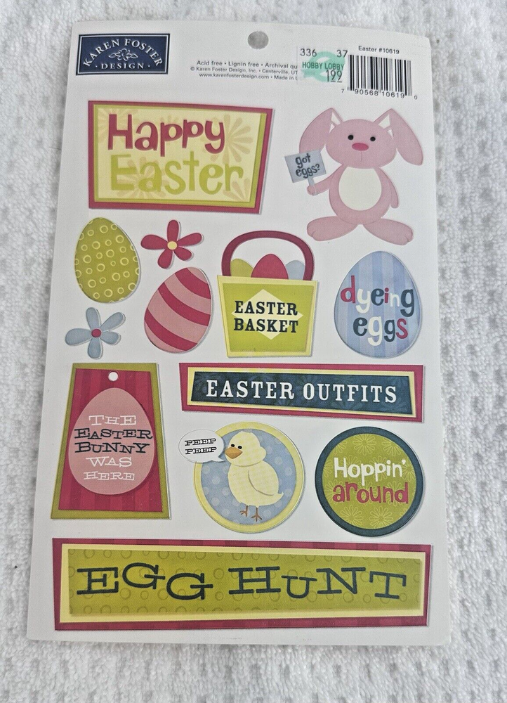 Karen Foster EASTER Stickers Acid Free Paper Crafts Junk Journal-image