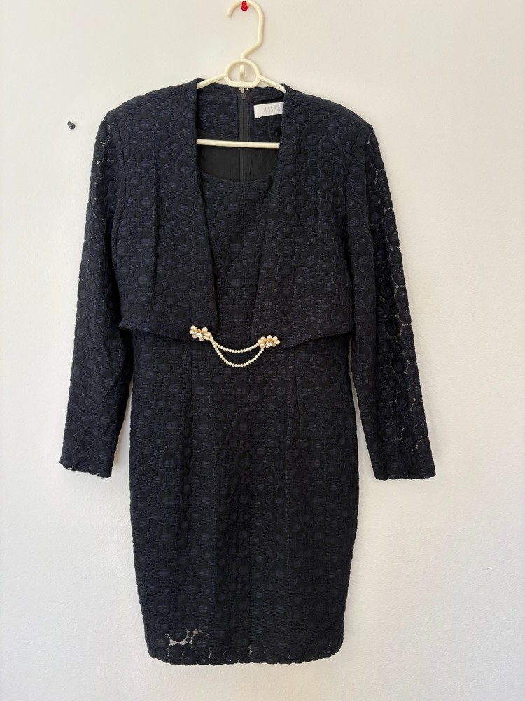 Womens Issa London Black Dress With Top Layer Size Small