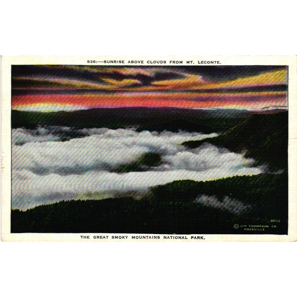 Sunrise Above Clouds Mt LeConte Great Smoky Mountains National Park Postcard