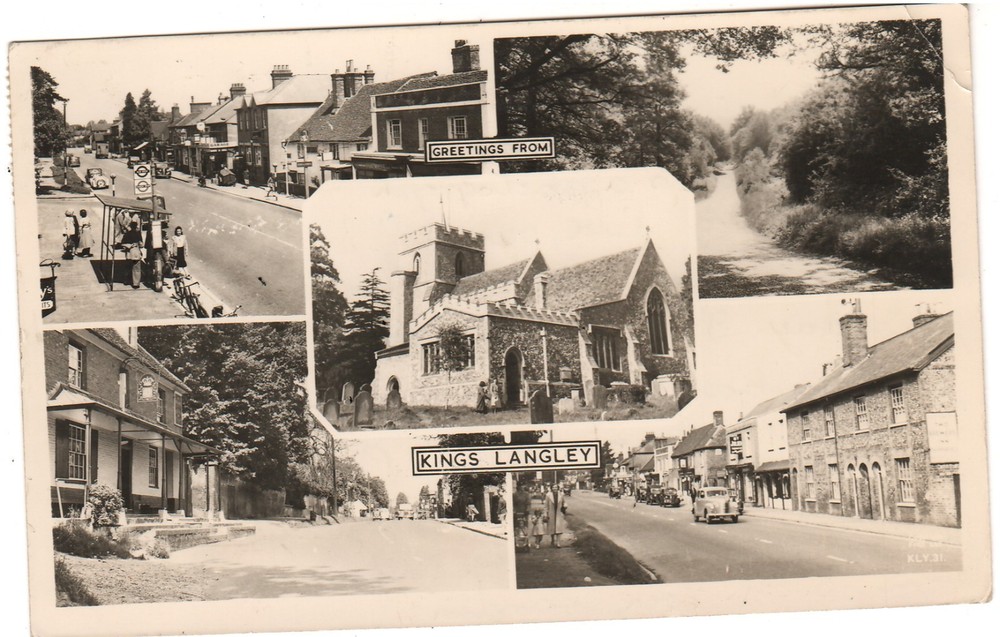 1958 Greetings Kings Langley Hertfordshire England Uk Multi-View Frith Postcard