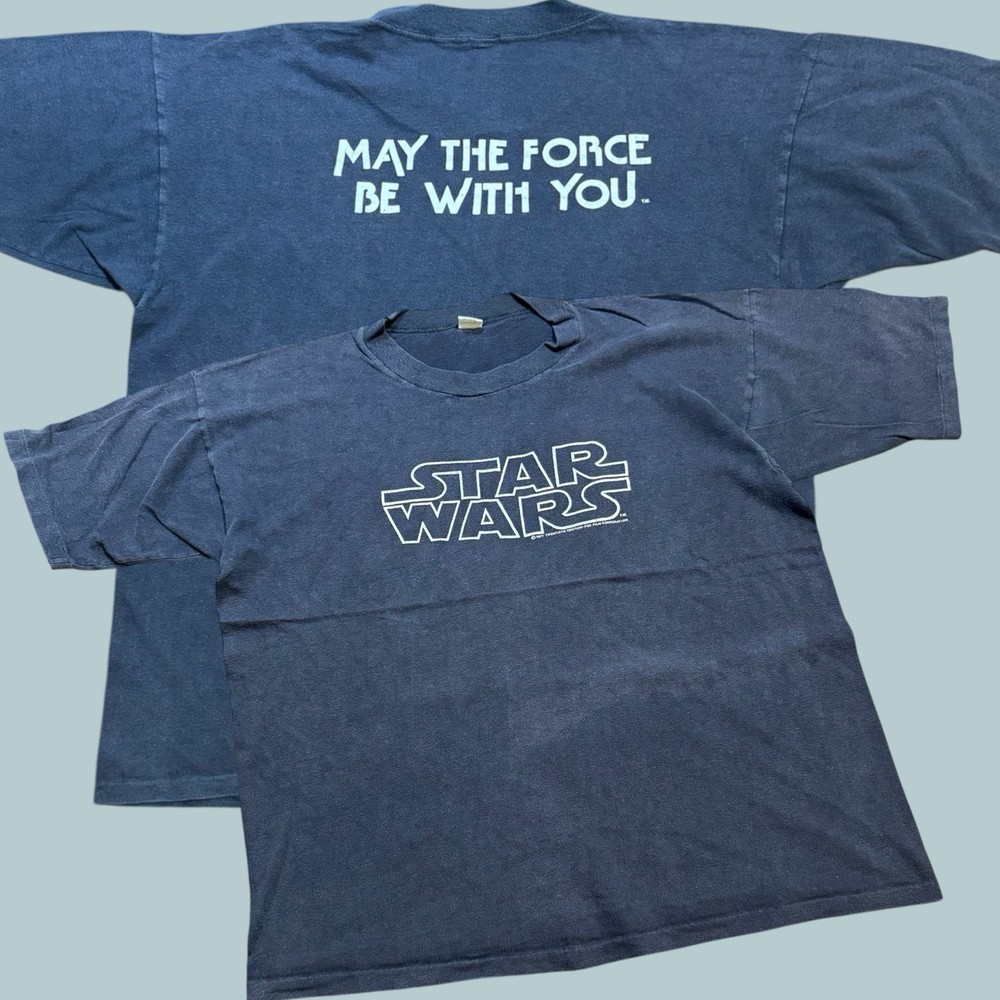 Vintage 1977 Star Wars Original Movie Promo T-Shirt “May The Force Be With You”