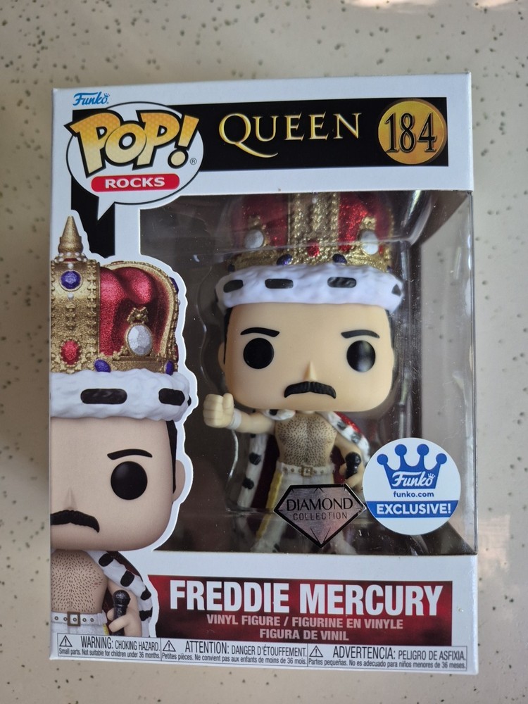 FREDDIE MERCURY QUEEN Funko Pop Rocks #184 Exclusive Diamond Edition (NOT MINT)