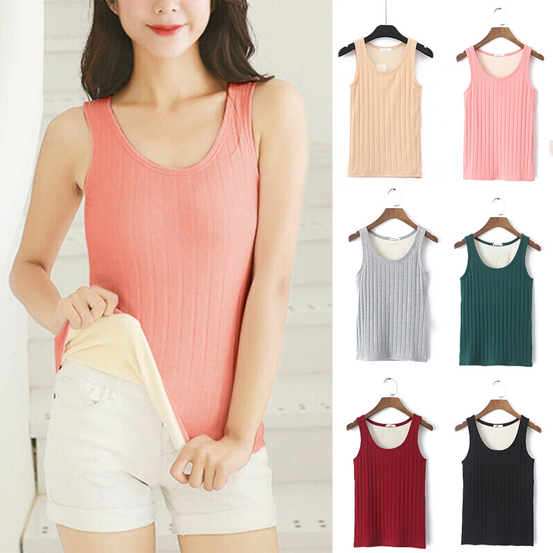 Stay cozy this winter with a Women’s Warm Solid Fleece Sleeveless Tank Top Thermal Vest available in sizes M to 2XL, perfect as a layering essential or standalone piece