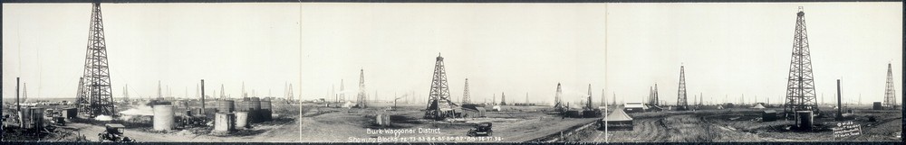 1919 Panoramic: Burk-Waggoner district showing blocks, Wichita County, Texas