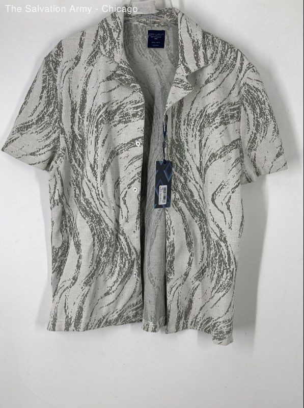 Steel & Jelly Mens Multicolor Abstract Relaxed Fit Button-Up Shirt Size XL