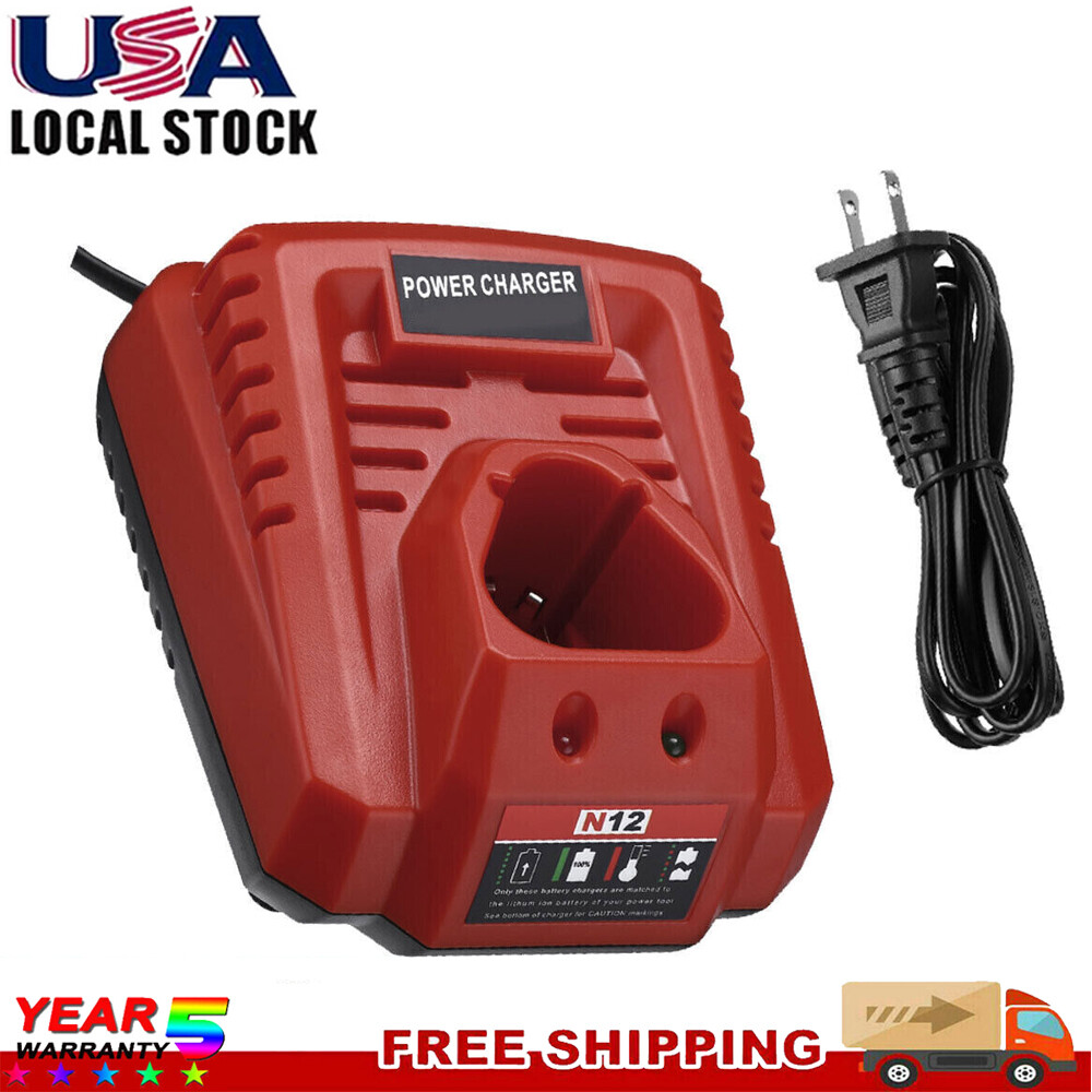 Milwaukee M12 12V Li-ion Battery Rapid Charger for 48-11-2401 & 48-59-1201