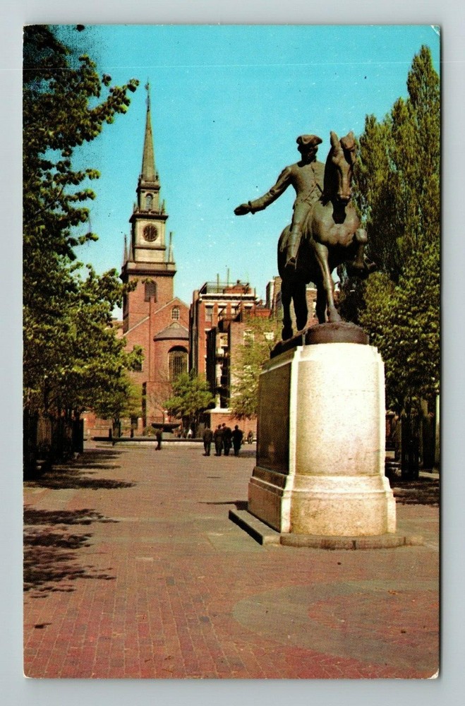 Boston MA-Massachusetts, Old North Church, Religion, Vintage Postcard