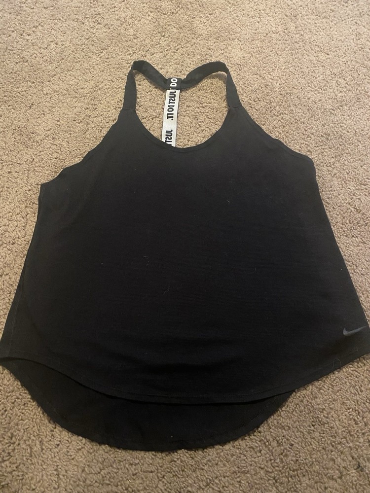 Nike Dri-Fit Just Do It Elastika Strap Loose Fit Tank Top Black Size S