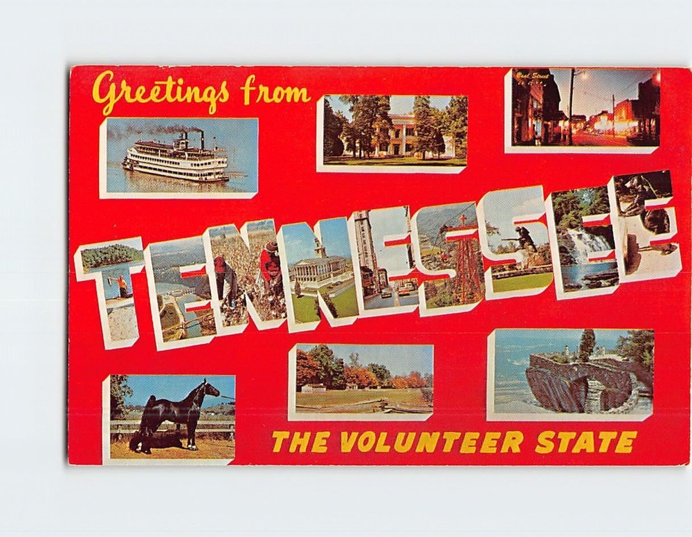 Postcard Scenes & Views Greetings from Tennessee USA