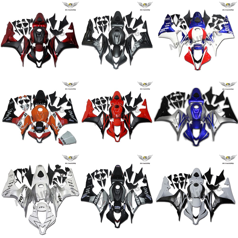 NTU US Stock Injection Fairing Fit for HONDA 2007 2008 CBR600RR Red Nardo Gray