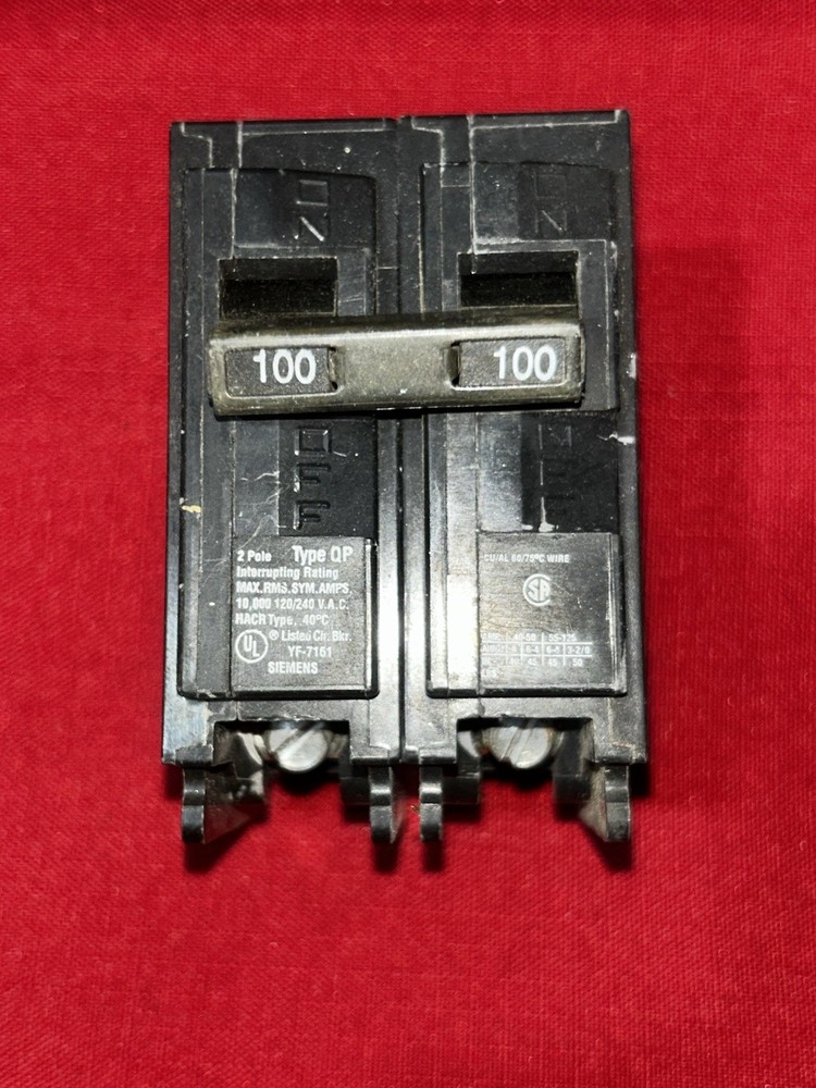 Siemens Q2100 100 Amp 2-Pole Type-Qp Circuit Breaker 2P 100A Qp