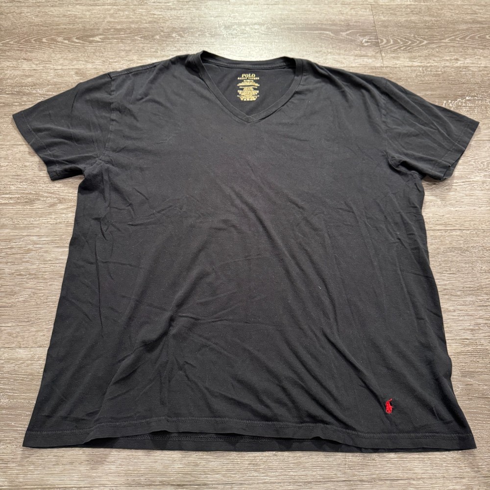 Polo Ralph Lauren Shirt Mens XL Black Pony Short Sleeve Crew Neck Cotton Blend