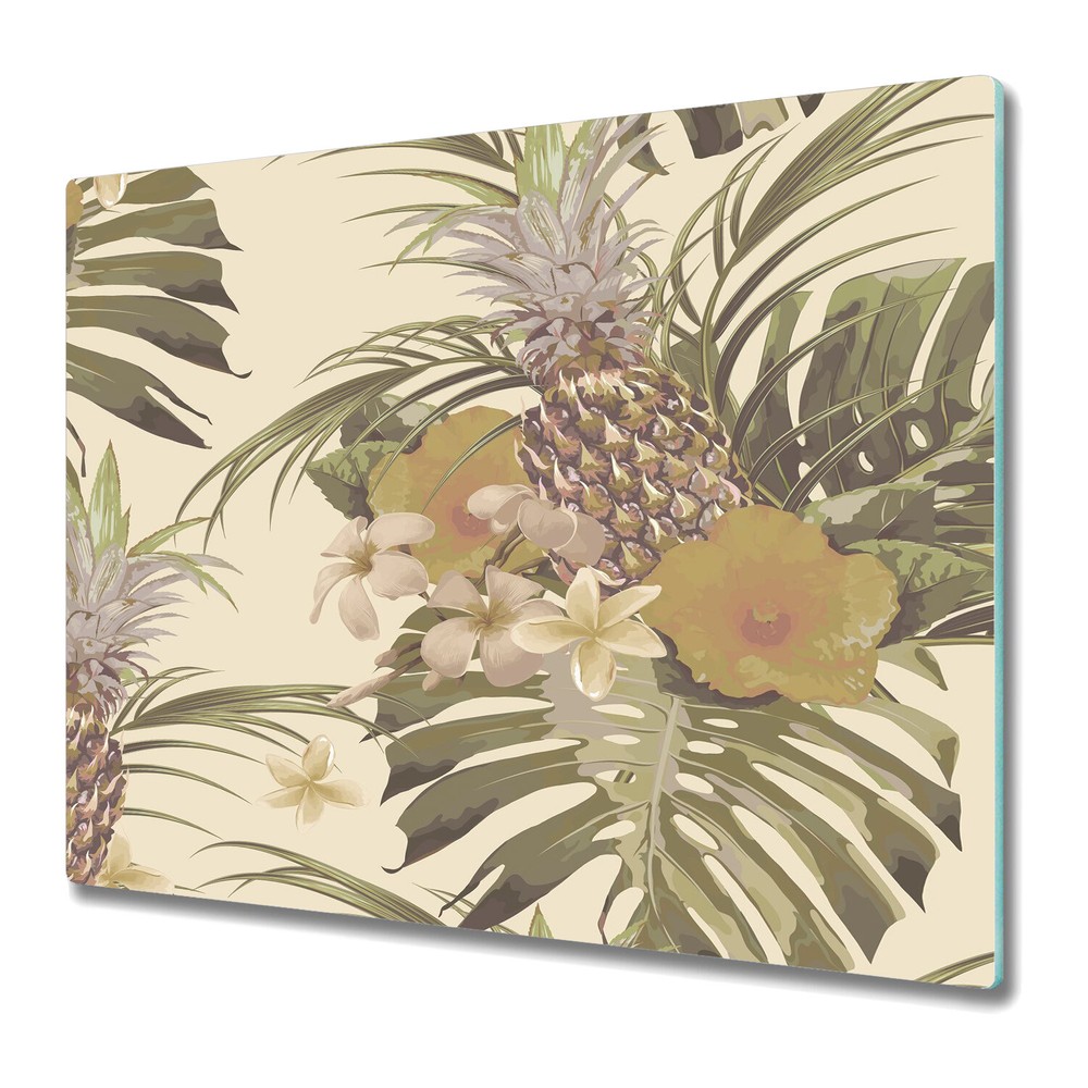 Glass Chopping Board Pineapple fruit juicy plant flora jungle fresh 60x52