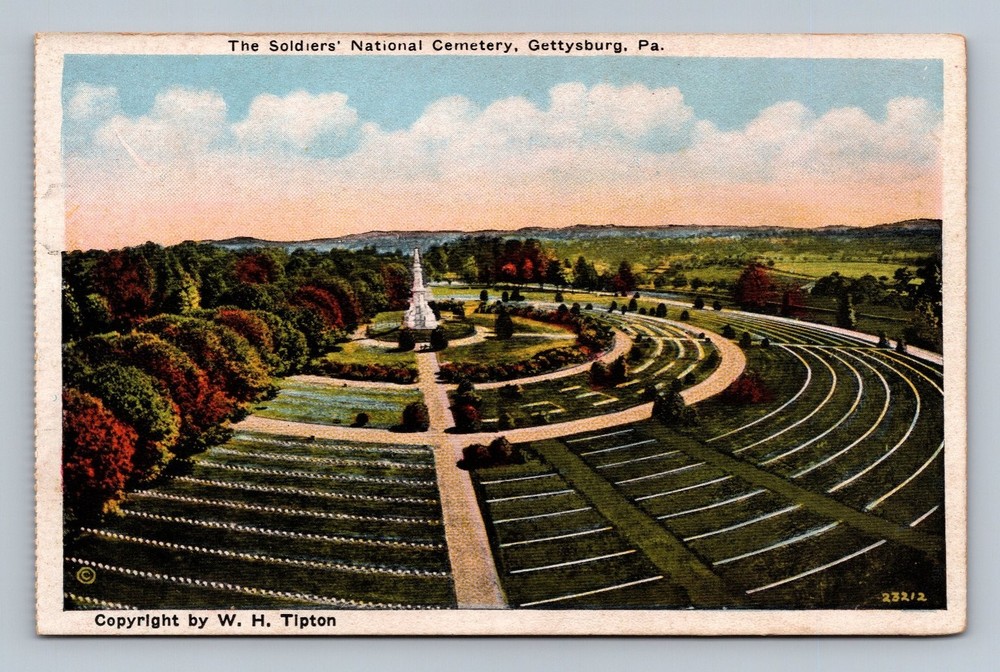 Vintage Soldiers' National Cemetery Gettysburg PA Linen Postcard by Tipton