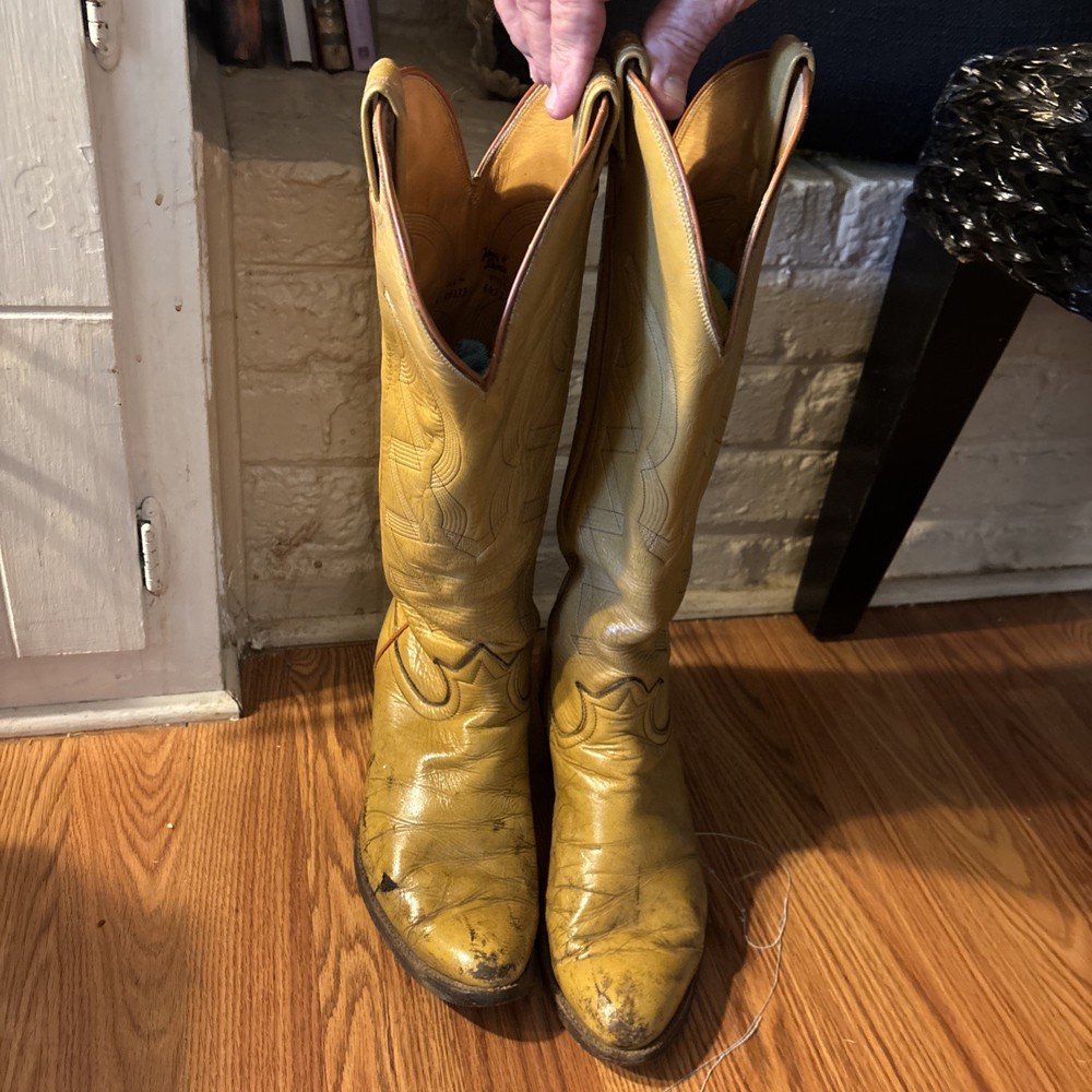 Tony Lama Vintage #6422 Riding Boots Heel Size 9.5 Western Cowboy
