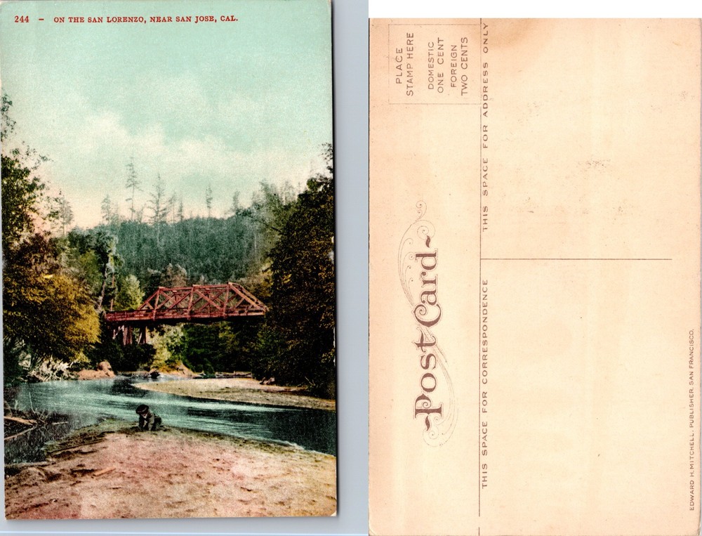 San Lorenzo River Bridge Near San Jose California CA Postcard