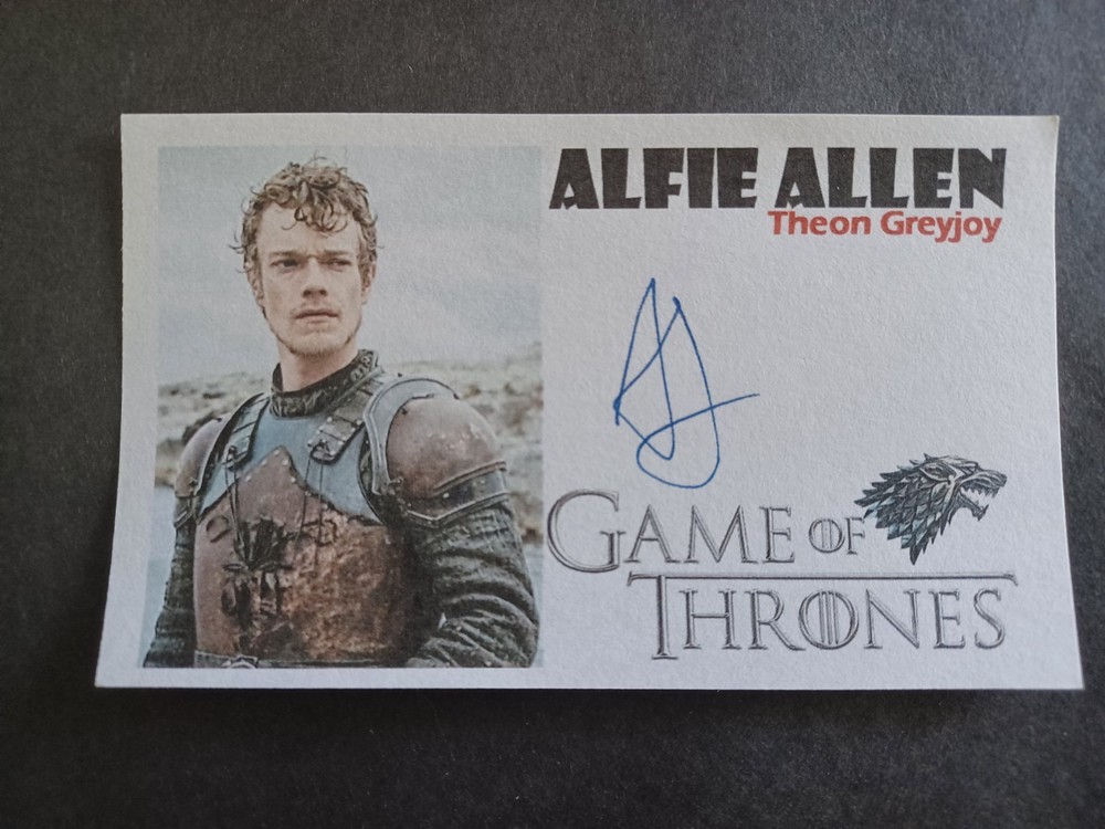 Alfie Allen Signed Index Card - Game of Thrones