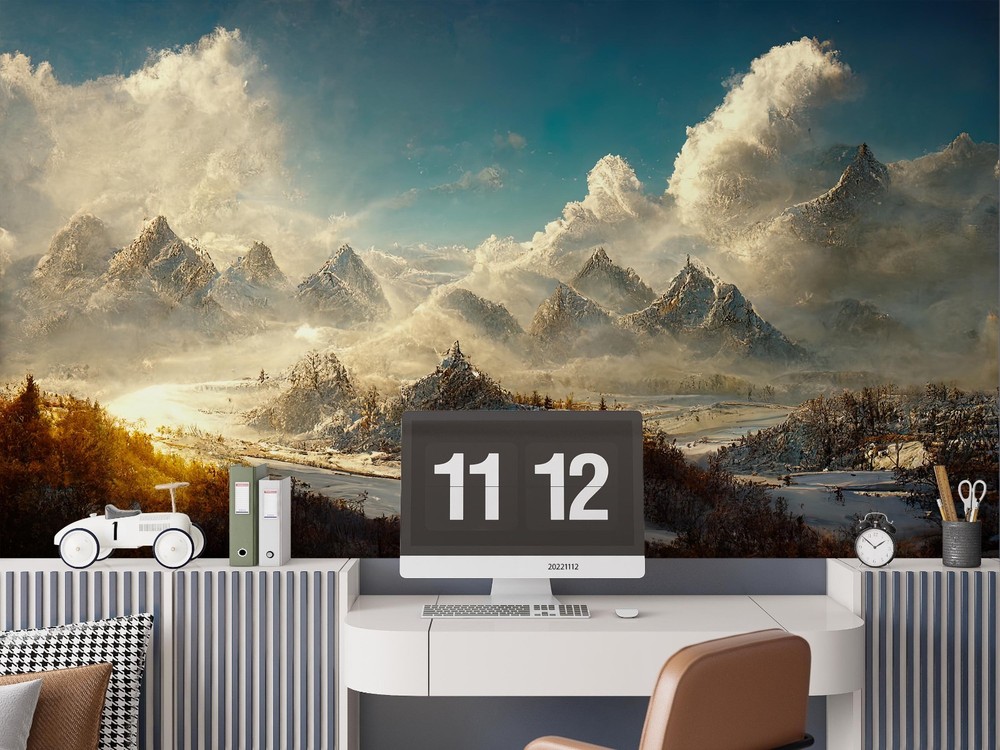 3D Mountains Landscape Oil Painting Wall Murals Wallpaper Murals Wall Sticker