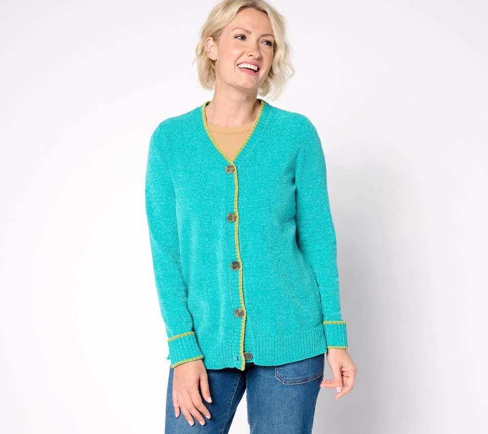 Belle by Kim Gravel Women's Top Sweater Sz XS Tippity Topsy Chenille Blue