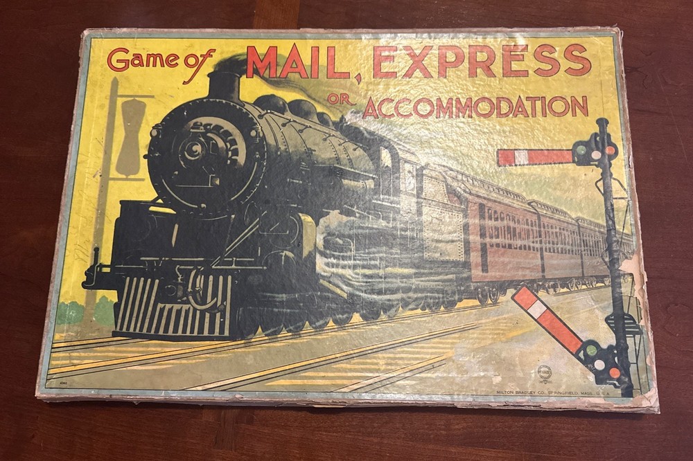 Milton Bradley Game of Mail, Express, or Accommodation Vintage 1895 Rare-image