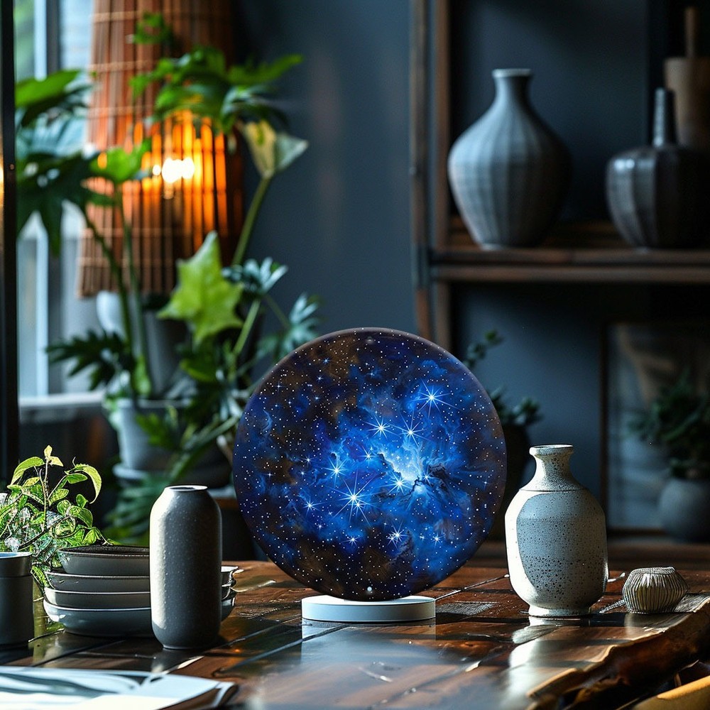 Cosmic Nebulae Space Theme Round Metal Sign