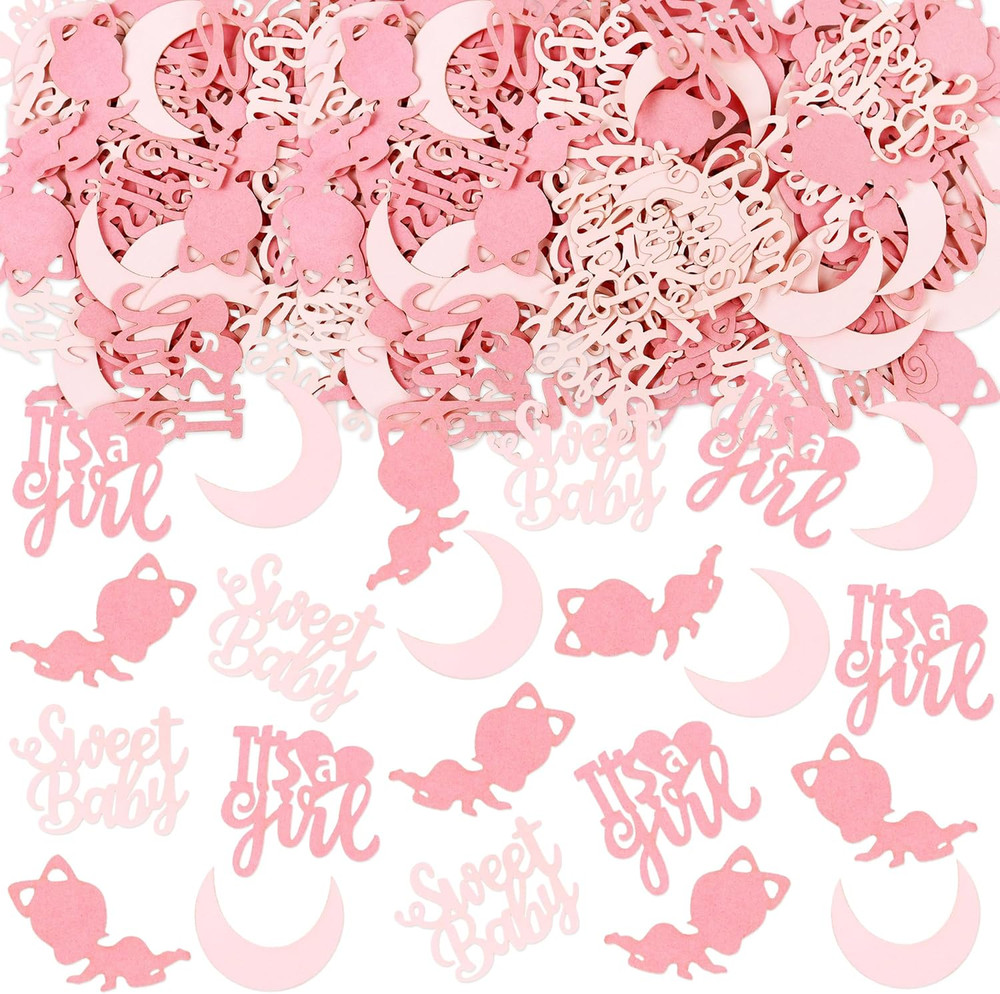 100 Pieces Baby Shower Confetti - It'S a Girl Sweet Baby Confetti Decorations...