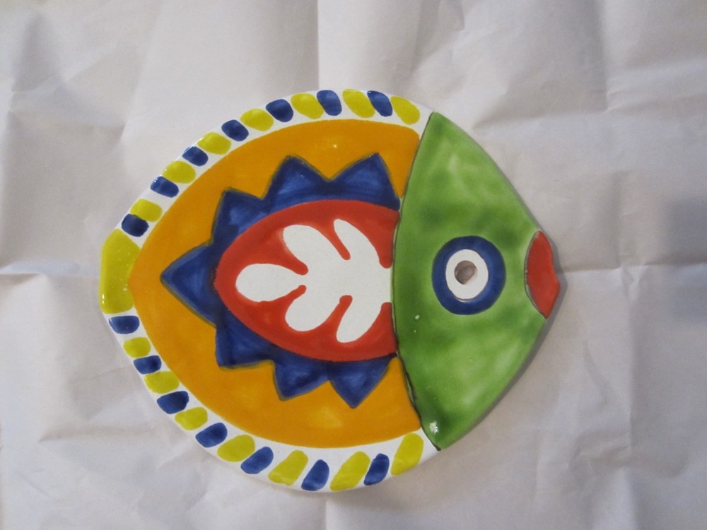 Giovanni DeSimone De Simone Fish Shaped Plate Italian Pottery Vintage Italy NR