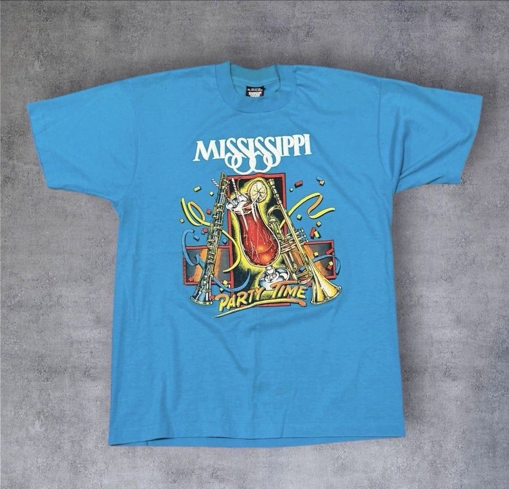 Vintage 90s Mississippi “Party Time” Single Stitch Shirt/ Sz: XL