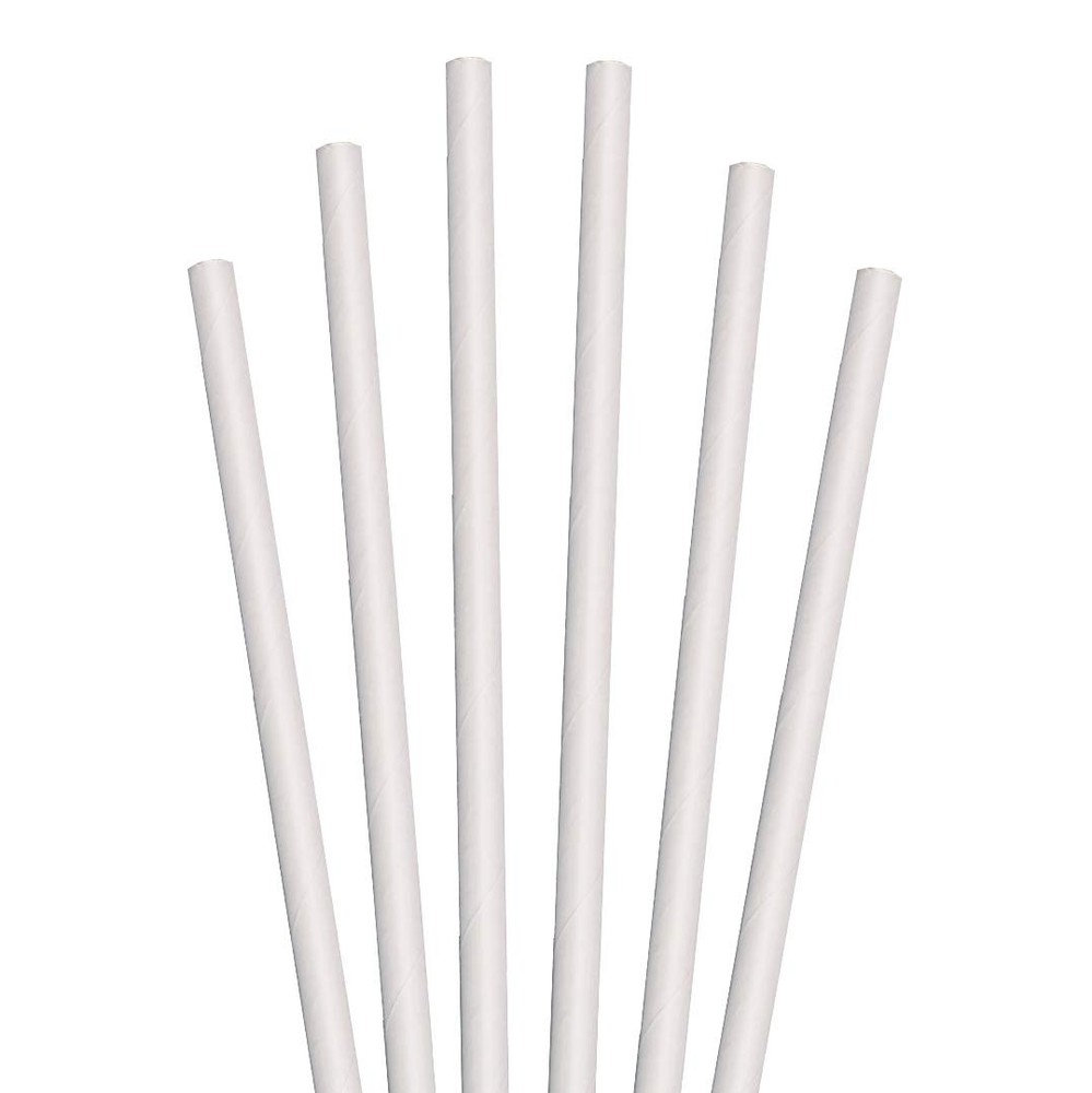7.75-Inch White Jumbo Paper Straws, Bulk Pack of 4,800