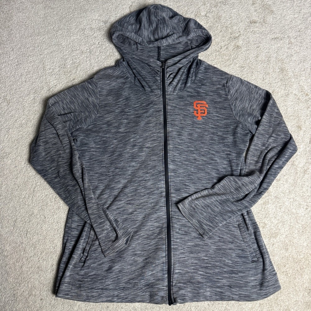 Columbia Womens Full Zip San Francisco Giants Hoodie Lightweight Large Gray