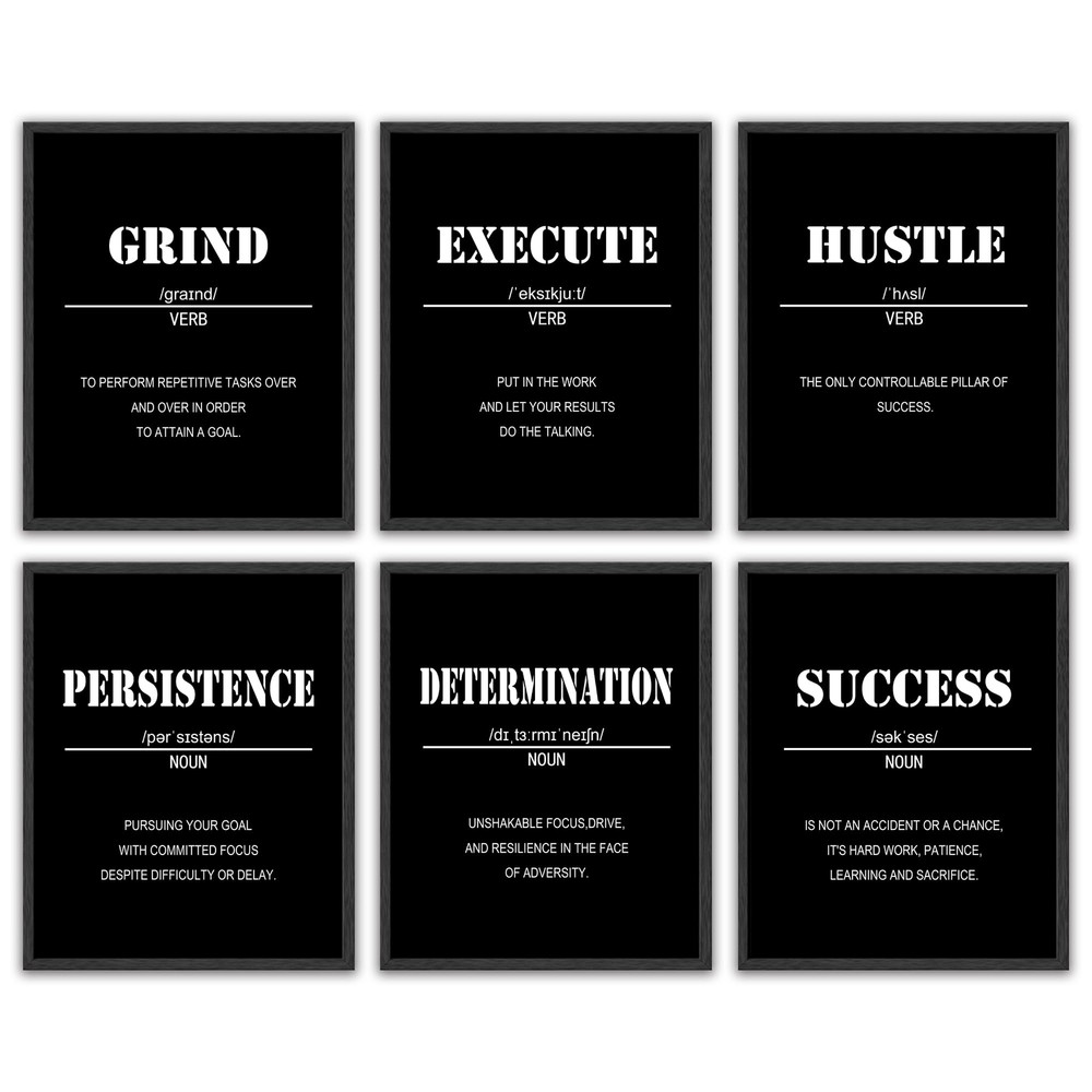 Motivational Wall Art 𝗙𝗿𝗮𝗺𝗲𝗱 Inspirational Office Quotes for Living Roo...