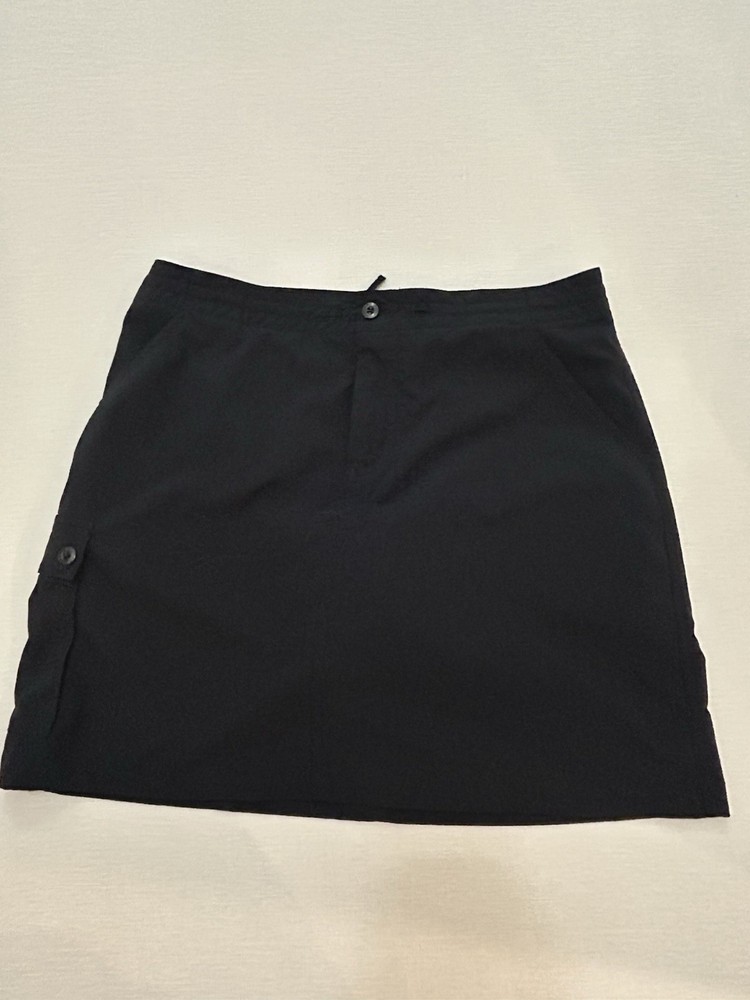 Patagonia Inter Continental Hideaway Skort Skirt 8 Black Nylon Blend Zip Pocket
