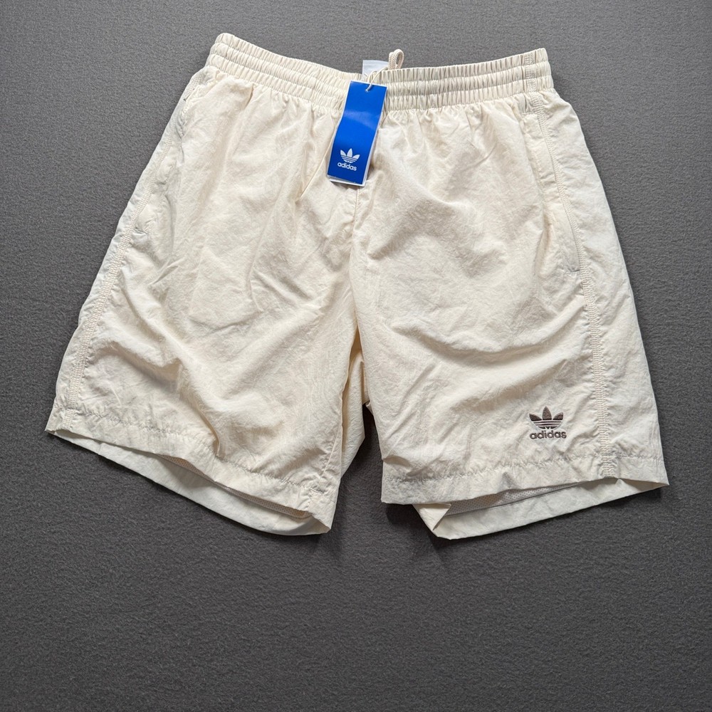 Adidas ESS WVN Shorts Mens M Wonder White Originals Trefoil Nylon JY3353