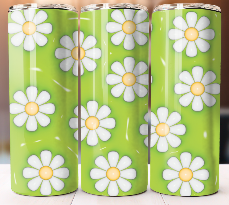 Vaso de margarita verde inflado 20 oz taza delgada acero inoxidable