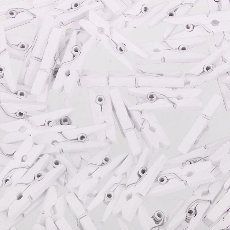50PCS*Mini White Wooden Clothe Photo Paper Peg Scrapbooking Y9 K49C F5T7 C4L1