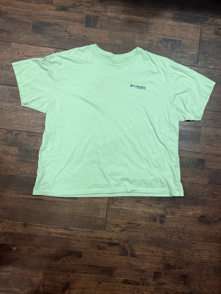 Columbia PFG T Shirt Men XXL Green Fishing Graphic Marlin Short Sleeve Cotton