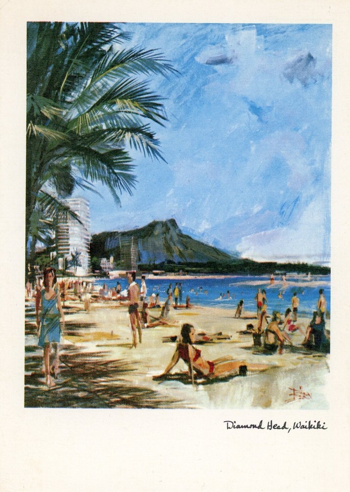 Diamond Head, Waikiki, Hawaii, 1967, UNP, VG --POSTCARD
