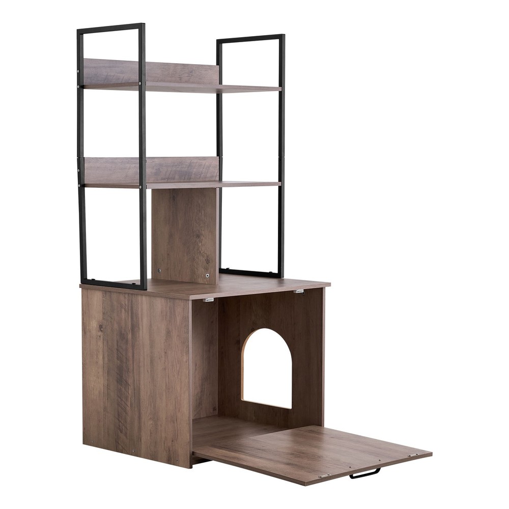 Uimoso 23.6 in Concealed Cat Litter Box Cabinet with Storage Compartments