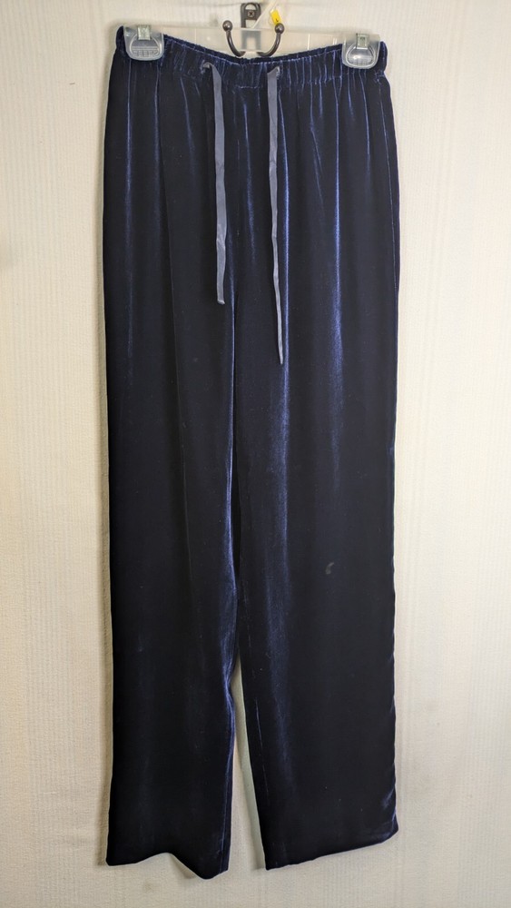 Y2K Merona Women's Blue High Rise Velvet Rayon-Silk Loose Pant Size S
