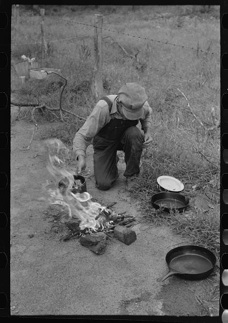 Henryetta Oklahoma Migrant Family Roadside Lunch 1939 California Bound