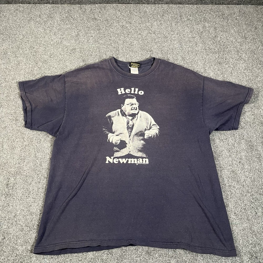 Vintage Seinfeld T Shirt XL Hello Newman Logo Y2K TV Sitcom Promo Faded