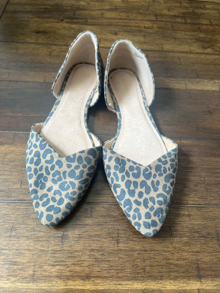 Old Navy Brown & black faux suede Cheetah Print Ballet Flats Size 9.5